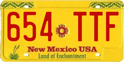 NM license plate 654TTF
