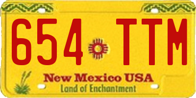 NM license plate 654TTM