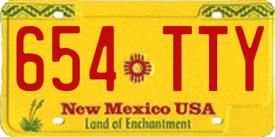NM license plate 654TTY
