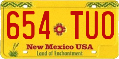 NM license plate 654TUO