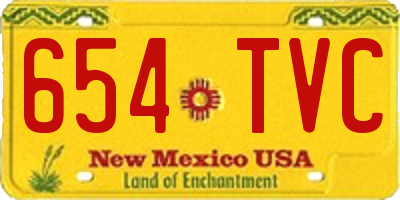 NM license plate 654TVC
