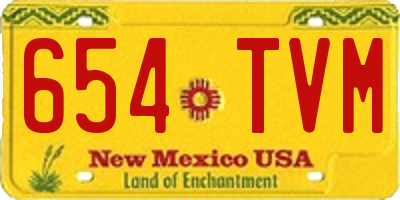 NM license plate 654TVM