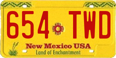 NM license plate 654TWD