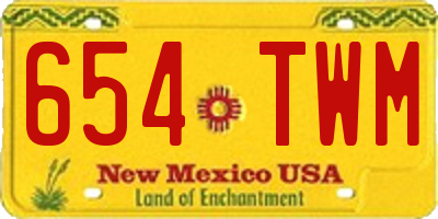 NM license plate 654TWM