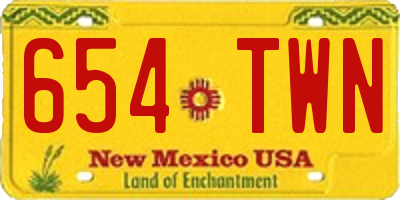 NM license plate 654TWN