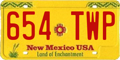 NM license plate 654TWP