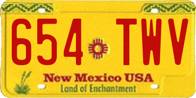 NM license plate 654TWV