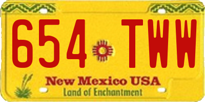 NM license plate 654TWW