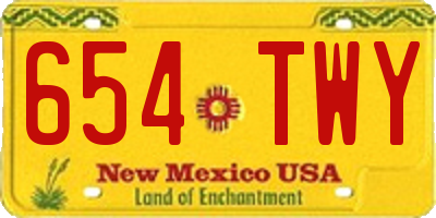 NM license plate 654TWY