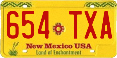 NM license plate 654TXA