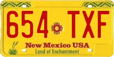 NM license plate 654TXF