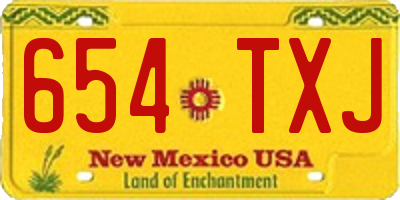 NM license plate 654TXJ
