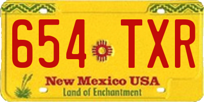 NM license plate 654TXR