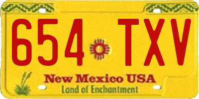 NM license plate 654TXV