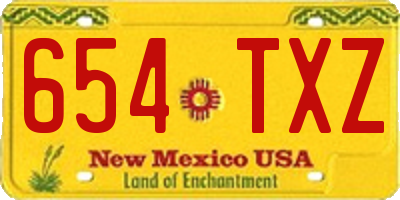 NM license plate 654TXZ