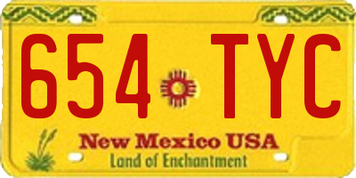 NM license plate 654TYC