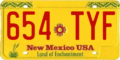 NM license plate 654TYF