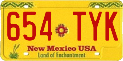 NM license plate 654TYK