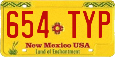 NM license plate 654TYP