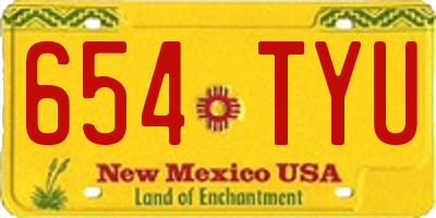 NM license plate 654TYU
