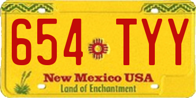 NM license plate 654TYY