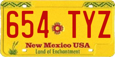 NM license plate 654TYZ