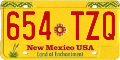 NM license plate 654TZQ