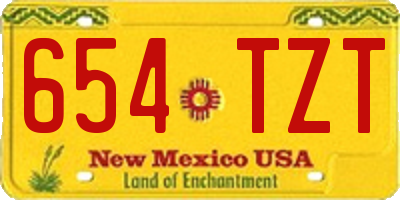 NM license plate 654TZT