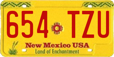 NM license plate 654TZU