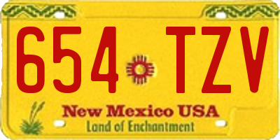 NM license plate 654TZV