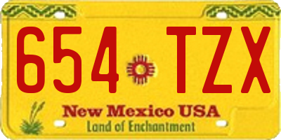 NM license plate 654TZX