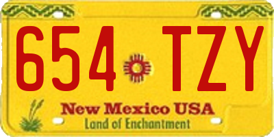 NM license plate 654TZY