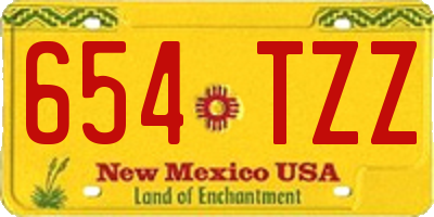 NM license plate 654TZZ