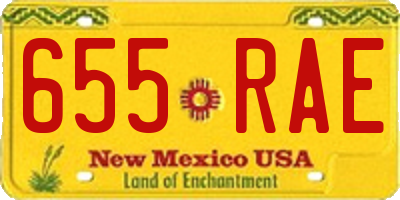 NM license plate 655RAE