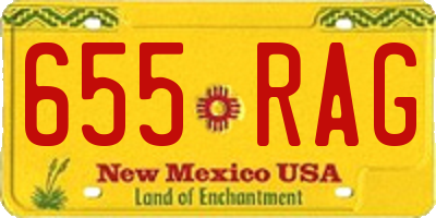 NM license plate 655RAG