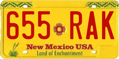 NM license plate 655RAK