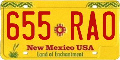 NM license plate 655RAO