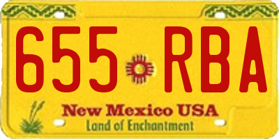 NM license plate 655RBA