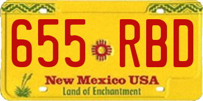 NM license plate 655RBD