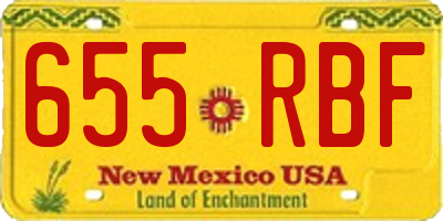 NM license plate 655RBF