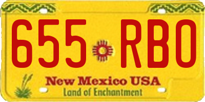 NM license plate 655RBO
