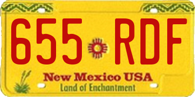 NM license plate 655RDF