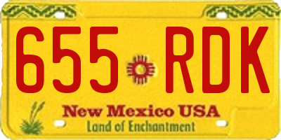 NM license plate 655RDK