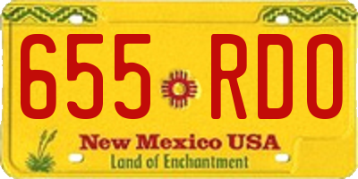 NM license plate 655RDO