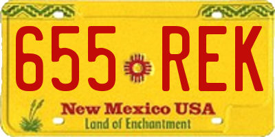 NM license plate 655REK