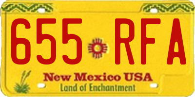 NM license plate 655RFA