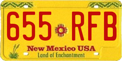 NM license plate 655RFB