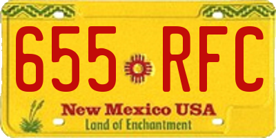 NM license plate 655RFC