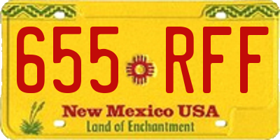 NM license plate 655RFF