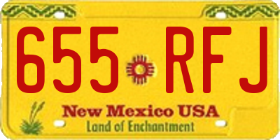 NM license plate 655RFJ